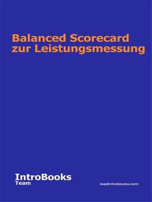 cover image of Balanced Scorecard zur Leistungsmessung